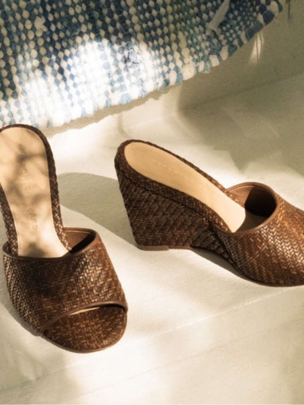 Veronica Beard Dali Raffia Wedge